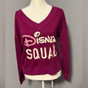Disney Squad V-Neck Sweatshirt Chenille Patch Size XS